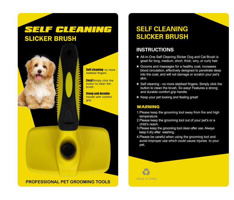 Self-Cleaning Automatic Pet Grooming Brush - Removes Loose Hair & Massages Skin
