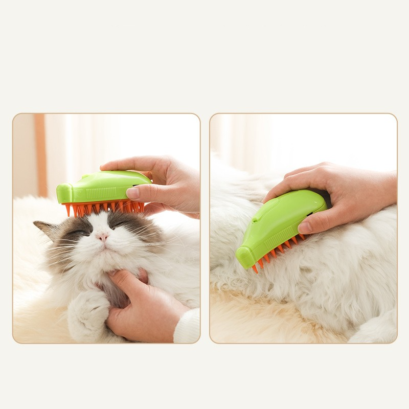 Gentle Pet Grooming Brush - Self-Cleaning Deshedding Tool for Cats & Dogs