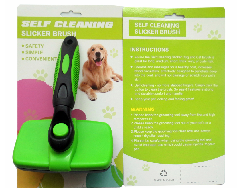 Self-Cleaning Automatic Pet Grooming Brush - Removes Loose Hair & Massages Skin