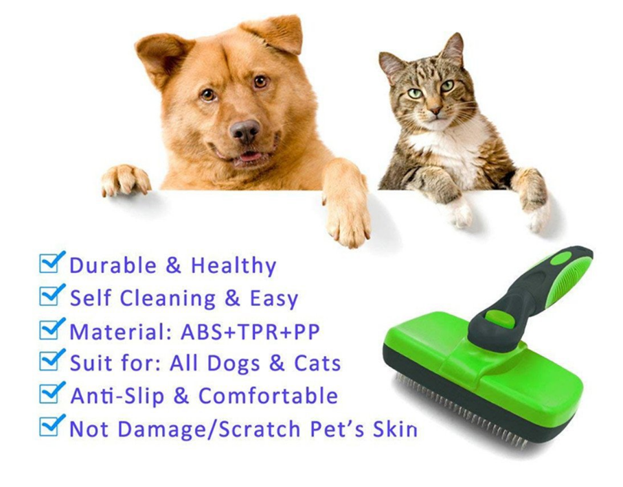 Self-Cleaning Automatic Pet Grooming Brush - Removes Loose Hair & Massages Skin
