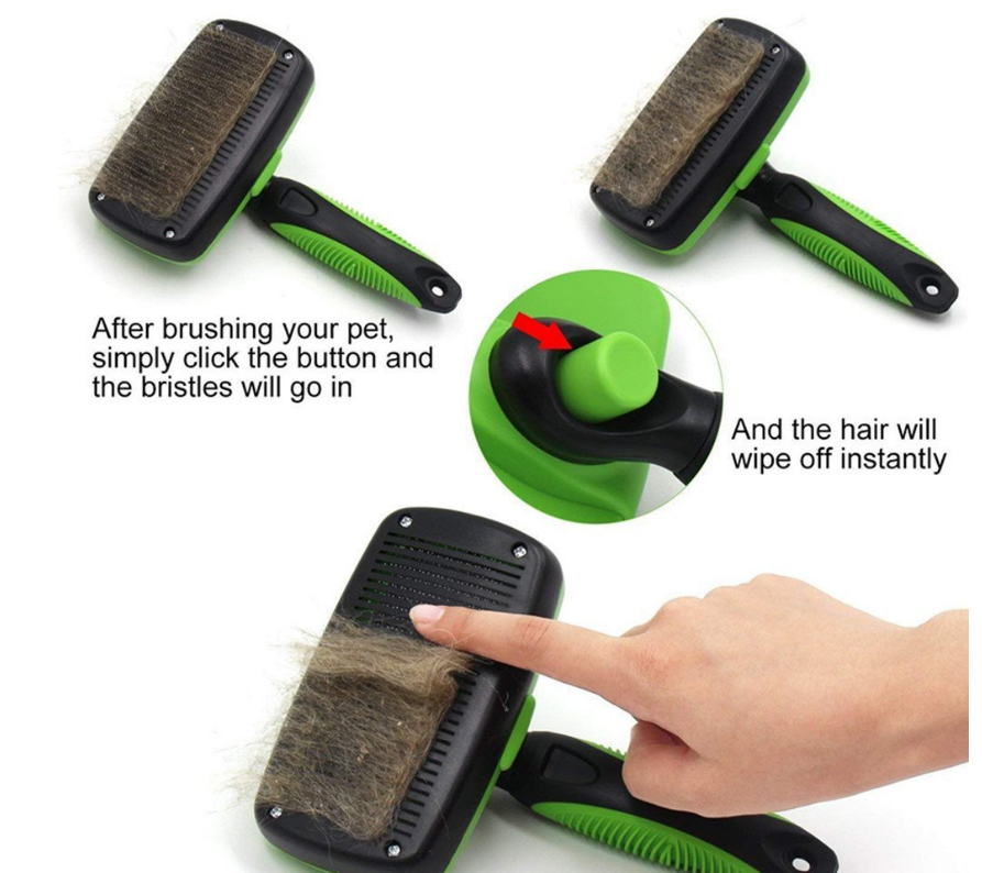 Self-Cleaning Automatic Pet Grooming Brush - Removes Loose Hair & Massages Skin