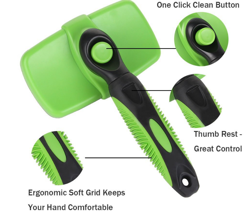Self-Cleaning Automatic Pet Grooming Brush - Removes Loose Hair & Massages Skin