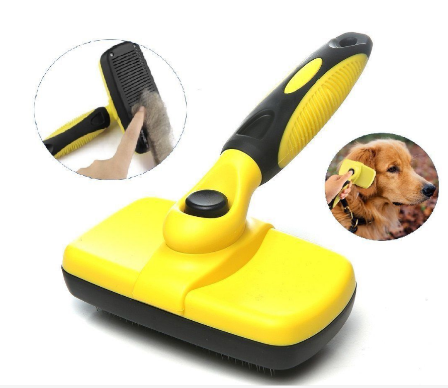 Self-Cleaning Automatic Pet Grooming Brush - Removes Loose Hair & Massages Skin