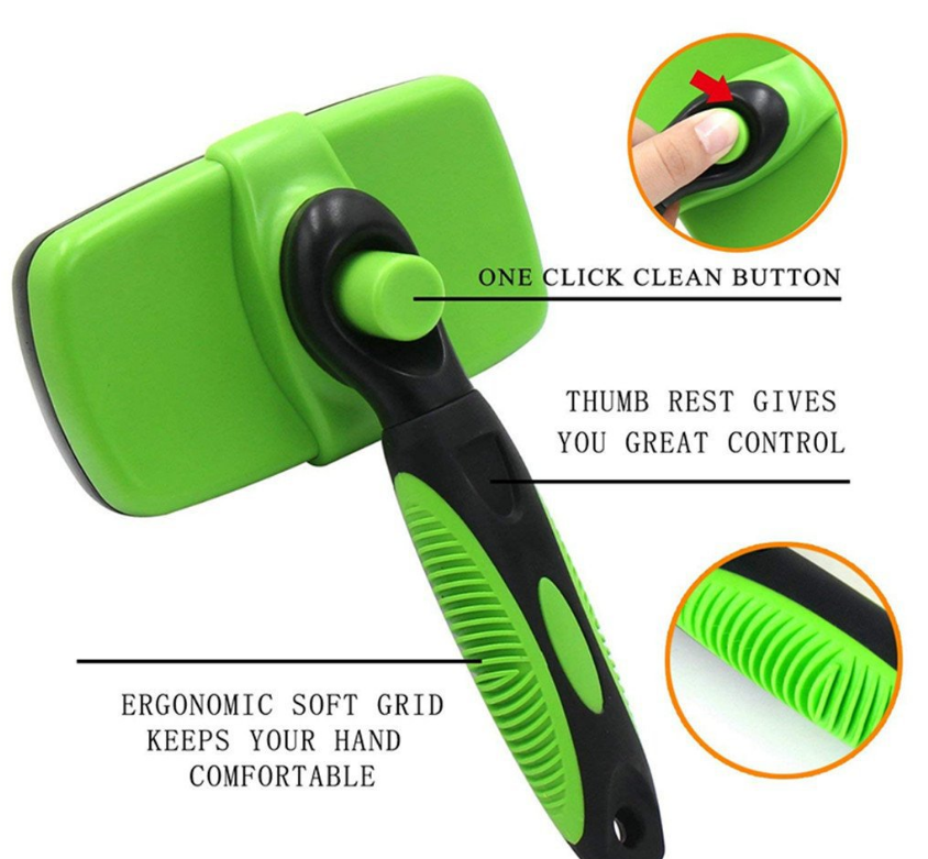 Self-Cleaning Automatic Pet Grooming Brush - Removes Loose Hair & Massages Skin